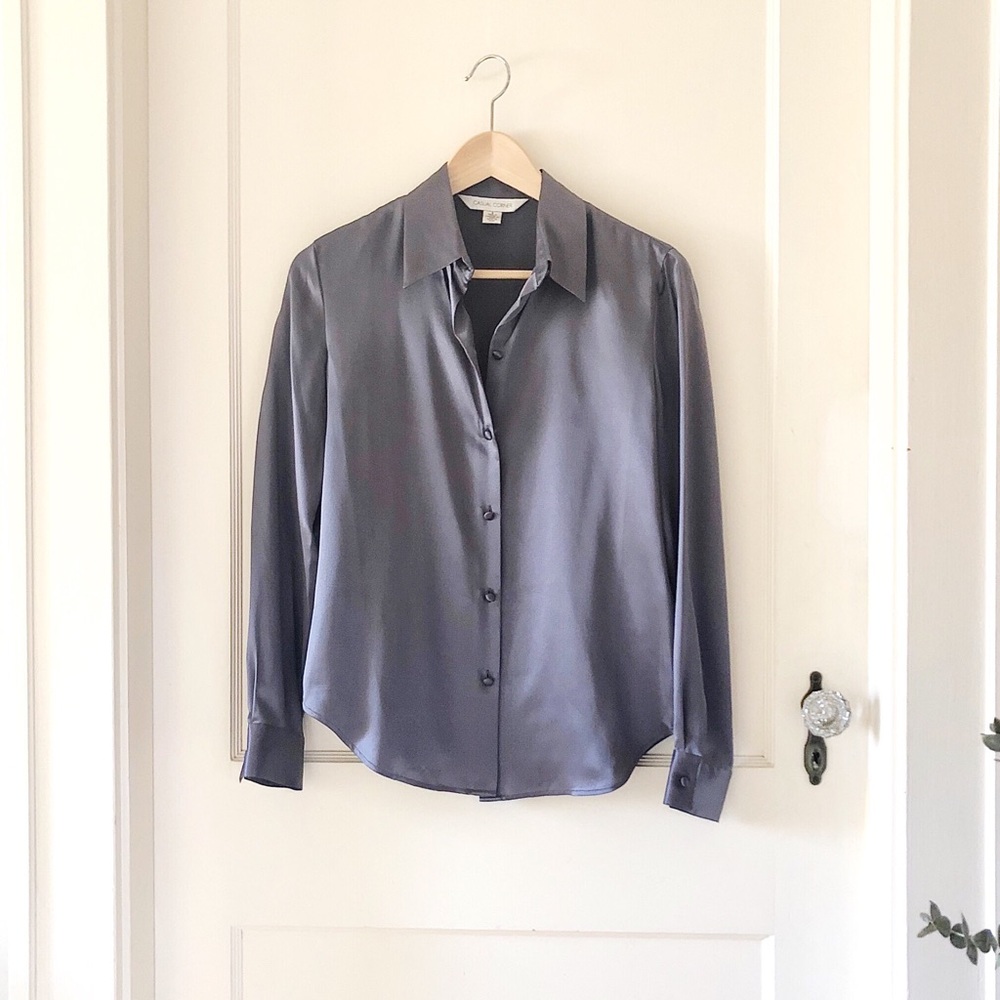100% Silk Smokey Taupe Blouse